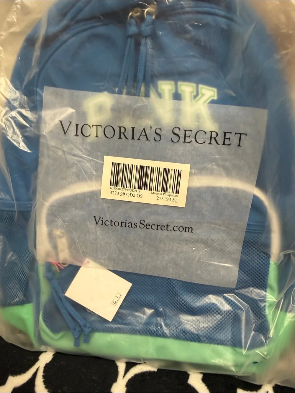 PINK Victoria's Secret Kids Blue & Green School Backpack